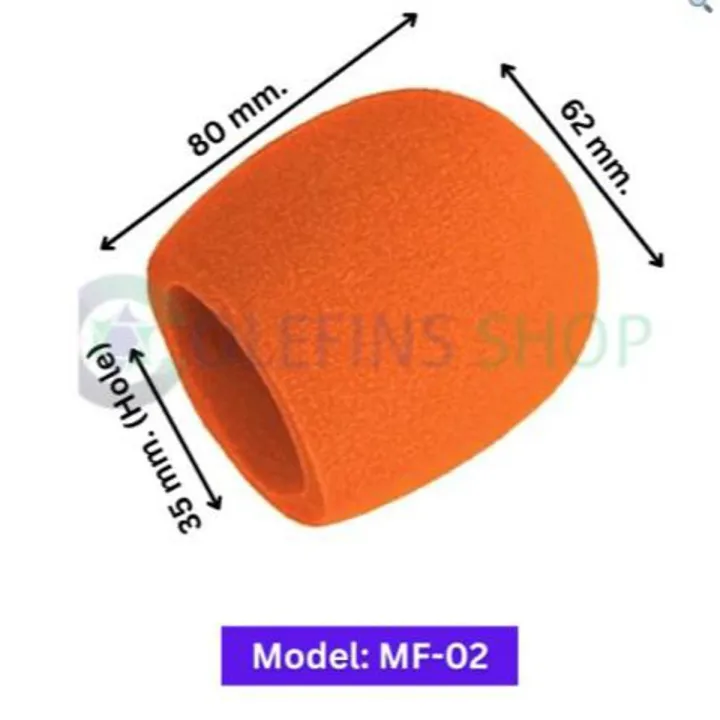 Handheld%20Microphone%20Foam%20Windscreen%20-%201Ps%20Orange%20-%20Image%202