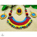 Beautiful New Indian Wooden Multicolor Necklace Set With Earrings For Women in BD. 