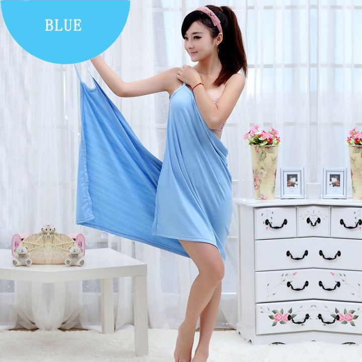 Bathroom%20Women%20Bath%20Towels%20Wearable%20Towel%20Dress%20Beach%20Adults%20Bath%20Gown%20SPA%20Sling%20Robes%20Home%20Nightwear%20Microfiber%20Women%20Bathrobe%20-%20Image%205