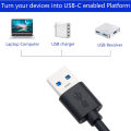 USB 3.0 Type-A Male To Type-C Female Converter Data Cable Charger Adapter for USB-A Port Connect with USB-C Device Black. 