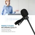 1.5m Mini Portable USB Microphone Condenser Clip-on Lapel Lavalier Mic Wired Mikrofo/Microfon for Phone for  Black. 