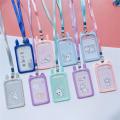 Bus ID Holders Cute Badge Holder Cat Ear Card Case Name Badge Holder With Lanyard Cartoon Card Case Card Cover. 