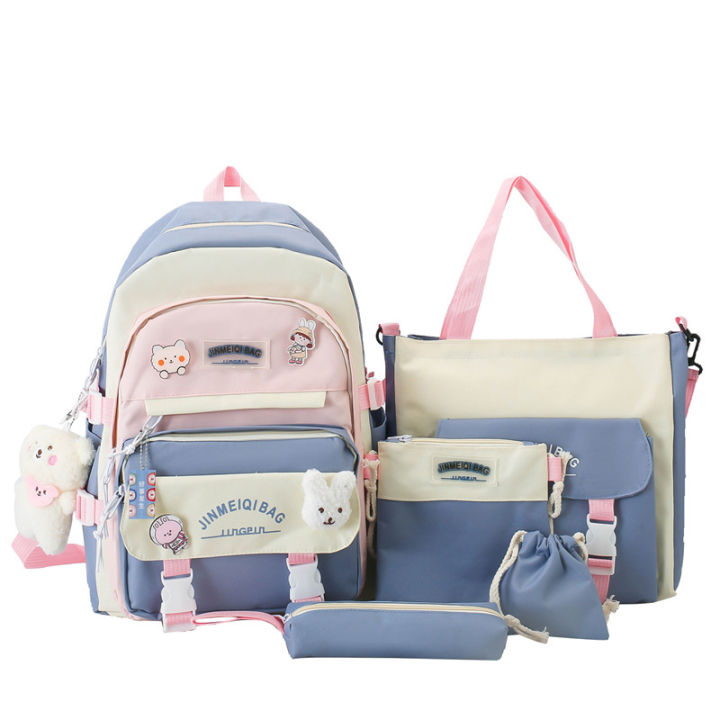 New%20School%20Bag%20Female%20High%20School%20Students%20High%20School%20Students%20High%20School%20Students%20Large%20Capacity%20Backpack%20Five-Piece%20Set%20Backpack%20for%20Elementary%20School%20Students%20Third%20to%20Sixth%20Grade%20-%20Image%205