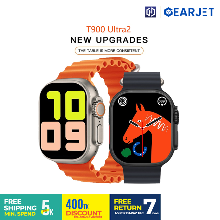 T900 Ultra 2 Smart Watch 2.19 inch Infinite Display Wireless Charging Bluetooth Call Watch For Men Women IP67 Waterproof Heart Rate Sleep Monitoring Smartwatch