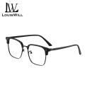 LouisWill Men TR90 Non-Prescription Glasses Anti Blue Light Flat Mirror Eyewear Can Be Paired With Myopia Gasses Half Frame Design Outdoor Travel Men Trendy. 