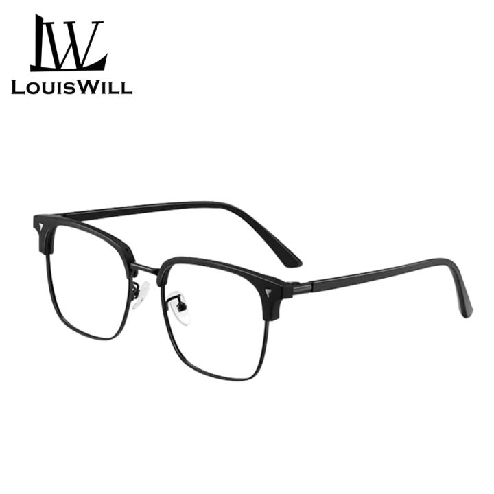 LouisWill%20Men%20TR90%20Non-Prescription%20Glasses%20Anti%20Blue%20Light%20Flat%20Mirror%20Eyewear%20Can%20Be%20Paired%20With%20Myopia%20Gasses%20Half%20Frame%20Design%20Outdoor%20Travel%20Men%20Trendy%20-%20Image%202
