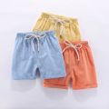 Children Summer Shorts For Boys Kids Casual Beach Shorts Candy Color Cotton Linen Breathable Soft Short Pants For Girl 100-160cm. 