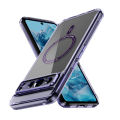 SMGSLIB Metal Button Transparent Shockproof Phone Case For Google Pixel 8 Pro Wireless Magnetic Camera Lens Hole Protection Back Cover. 
