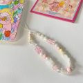 Creative sense of small fresh girly color matching cute bear DIY beaded mobile phone chain, mobile phone case accessories, mobile phone accessories.