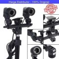 E27 Double Light Socket with Light Stand Swivel Mount & Umbrella Holder for Photography, Film, & Video Studio. 