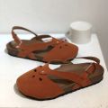 Foreign trade amazon wish2020 fashion 43 summer simple and generous ladies rear cutout flat sandals.