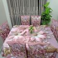 3D Print Dining table Cloth runner and 06 pieces chair cover Full Set mukta print new. 