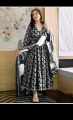 Readymade Stylish Ladies Dilruba Gown Set Arbit Fabric ambush print Blue color Kurti for women.