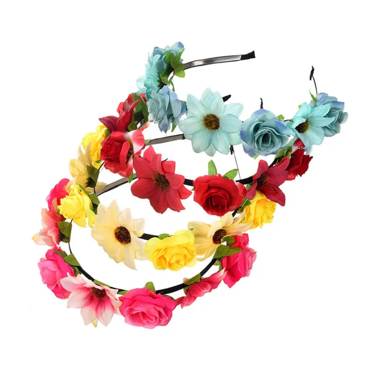 Elegant%20Artificial%20flower%20headband%20Exquisite%20Delicate%20Colorful%20Sunflower%20hairband%20Beautiful%20Women's%20wedding%20hair%20accessories%20for%20Wedding%20Party%20Photoshoot%20Beach%20vacation%20Bridesmaids%20-%20Image%203