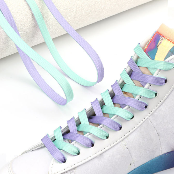 1Pair Flat Shoelaces Classic Shoe Laces Fit Fashion Two Color Sports Shoelace Casual Unisex Shoe Strings Shoe Accessories
