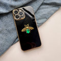 FELMYST Diamond Bee Phone Case For iPhone 8/7 Plus Luxury Brand 3D Honeybee Mobile Casing Metal Gem Square Girl Boy Gift Soft Shockproof Back Cover Cases.