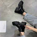 Martin Boots Women leather boots for women Korean Style Fashion Black Shoes for Women Short Boots Thick Bottom High Quality Breathable New Female Handsome kasut perempuan. 
