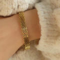 Gold Plated Titanium Steel Watch Belt Stacking Bracelet Necklace For Women Occident Metal Texture Bracelet Collar Jewelry Gifts MIO Super Store. 