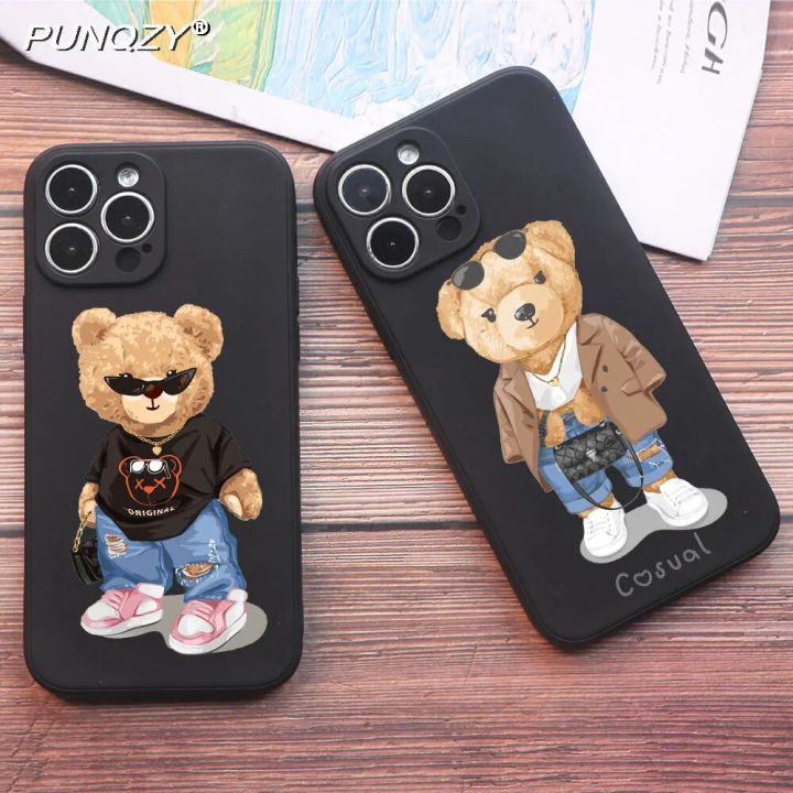 Funny Trendy Girl sports bear Phone Case For iPhone 15 PRO Max 12 Pro 11 Pro XR XS 13pro X 6s 7 Plus Case for iphonne 14 pro max