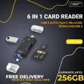 Multifunction Otg Card Reader Type C - 6 In 1 Usb 2.0 All In One Card Reader - Convenient Data Transfer For Multiple Card Types. 