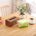Creative Solid Wood Tissue Box Japanese Style Living Room Wooden Multifunctional Restaurant Tissue Storage Box Office Paper Extraction Box. 