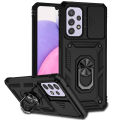 For Samsung Galaxy A33 5G Case with Slide Camera Cover, 360° Ring Holder Metal Kickstand, work for Phone Holder Car Mount, Drop Peep Protection.