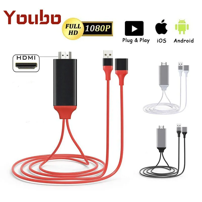 3in1 Universal Mirascreen HDMI 1080P 60Hz Adapter Cable Lightning - Main Image