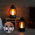 Mini Led Retro Oil Lamp Glowing Cande Light Night Light Dollhouse Kerosene Lamp Layor. 