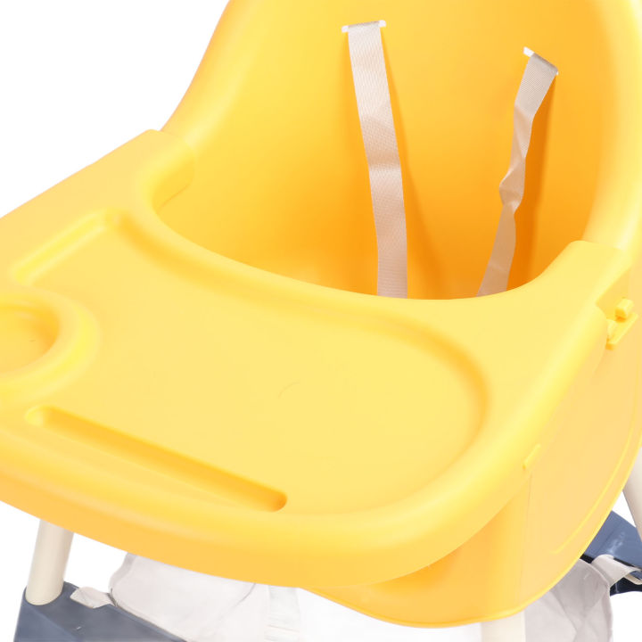 Baby Dining Highchair Large Seat Area Safety Harness Baby Folding High Chair for Infant