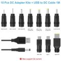 DC Power Cord USB to 5.5X2.1 Multifunctional Dc Interchangeable Plug. 