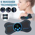 New Portable Mini Electric Neck Massager Back Body Portable With USB Charging Cable,EMS Electric Pulse Neck Massager Cervical Massage Patch Back Sticker Muscle Stimulator Portable Relief Pain Relax Massageador(Dhaka shopping zone). 