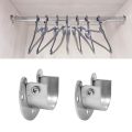 Durable Wardrobe Pipe Curtain Hanging Rail Rod End Support U-Shaped Rod Bracket Portable Stainless Steel Closet Rod Support. 