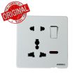 Andeli Delta Series White 13A Two & Three Pin Multi-Function Universal Socket without Switch 5 Pin Electrical Wall Outlet. 