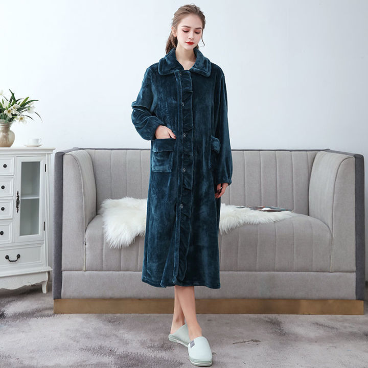 Winter%20Flannel%20Couple%20Nightgown%20Women's%20Lengthen%20and%20Thicken%20Red%20Wedding%20Bathrobe%20Fleece-Lined%20Men's%20Winter%20Pajamas%20Robe%20-%20Image%207