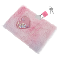 Girl's Diary Fuzzy Lock Journal Soft Cover Furry Notebook with Notebooks for Kids Heart Account Locking Writing Girls.