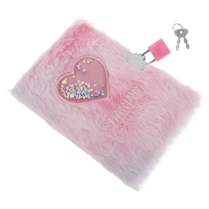 Girl's%20Diary%20Fuzzy%20Lock%20Journal%20Soft%20Cover%20Furry%20Notebook%20with%20Notebooks%20for%20Kids%20Heart%20Account%20Locking%20Writing%20Girls%20-%20Image%203
