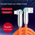 Fast Charge Type C Cable 180 Degree Rotation Elbow Cable for Game for Xiaomi Samsung OPPO Phone Charger USB C Micro USB Cable. 