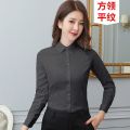 2022Autumn and Winter New White Shirt Women's Business Temperament Office Formal Suit Work Clothes Black White Shirt. 