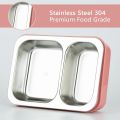 Leak-Proof Insulated Stainless Steel Lunch-Tiffin Box With 2 Compartments - Suitable For Office- School- And Travel.