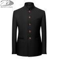 6Color Men's Solid Color Stand Collar Suit Chinese Style Slim Fit Blazer Male ZhongShan Suit Jacket Chinese Tunic Suit one Piece. 