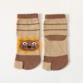 5 Pairs New Style Children Pure Cotton Two Toed Tabi Socks for Kids Student Boys Girls Crew Cartoon Animal Split Thumb Toe Socks.