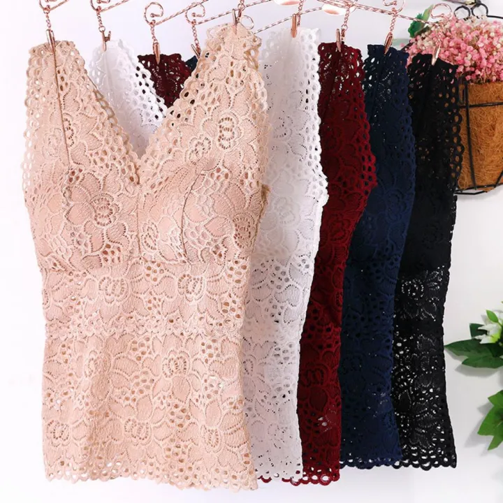 Fashion%20Camisole%20Top%20Thin%20Women%20Bralette%20No%20Steel%20Hoop%20Push%20Up%20Crochet%20Lace%20Bra%20Camisole%20-%20Image%202