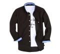 Navy Blue Cotton Long Sleeve Casual Shirt For Men. 
