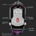 LEAVEN 7 Keys 4000DPI USB Wired Computer Office Luminous RGB Mechanical Gaming Mouse, Cabel Length:1.5m, Colour: S30 Black.