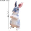 Simulation Cute Rabbit Plush Fur Realistic Kawaii Animal Easter Bunny Rabbit Toy Model Gift Home Decoration. 