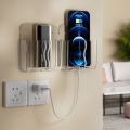 Wall Mounted Phone Holder Organizer Storage Box Remote Control Mounted Mobile Phone Plug Wall Stand. 