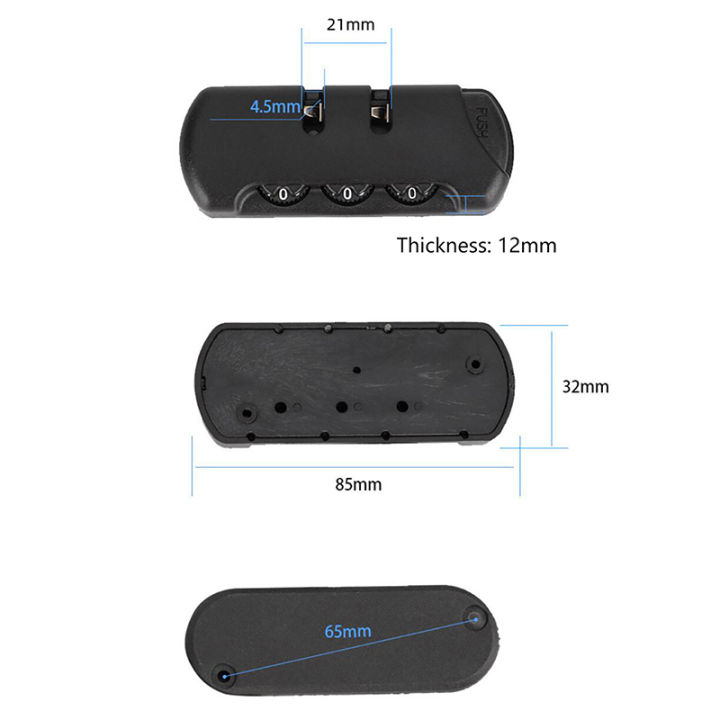 For%20Travel%20Luggage%20Suitcase%20Code%20Anti-theft%20Fixed%20Lock%20Pull%20Chain%20Bag%20Accessories%20Black%20Plastic%203%20Digit%20Combination%20Padlock%20Demoo%20-%20Image%202