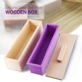 【happy one】Rectangle Silicone Loaf Mold Wooden Box DIY Making For Making Loaf Swirl Soap Moulds（Without woodbox）. 