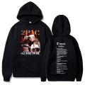 Rapper Tupac 2pac Print Hoodies Hip Hop Streetwear Men's Hoodie Shakur Tracksuits Punk Fleece Sweatshirts Loose Casual Pullover.