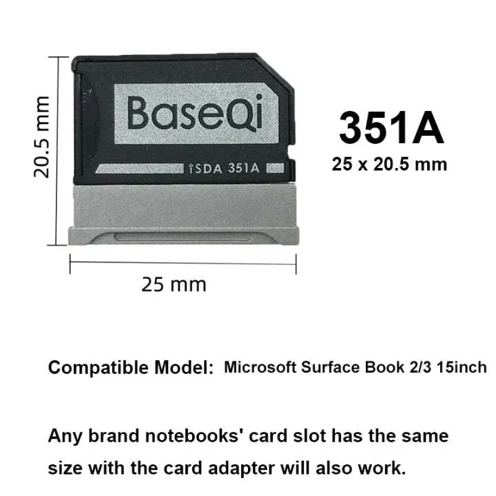 BaseQi%20351A%20For%20Microsoft%20Surface%20Book2/3%2015inch%20Aluminum%20Memory%20Card%20Reader%20Increase%20Storage%20-%20Image%202